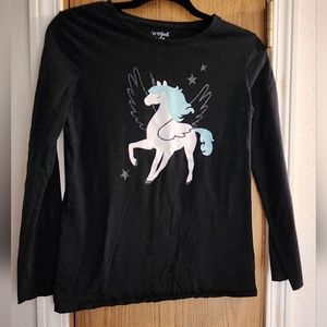 Used cat & jack long sleeve Pegasus tee shows wear sz 14/16